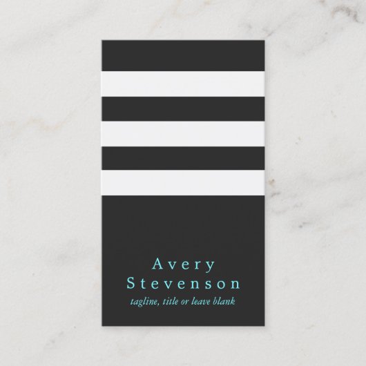 白クール黒の縦ストライプのモダンお尻2 名刺 (正面)