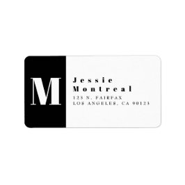 白クール黒|モダン差出人住所 ラベル