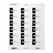 白クール黒|モダン差出人住所 ラベル (フルシート)