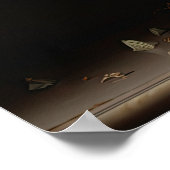 白グラジオラス花アートプリントポスター ポスター (角)