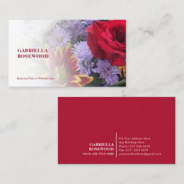 白グラデーションの美しい花 名刺