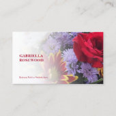 白グラデーションの美しい花 名刺 (正面)