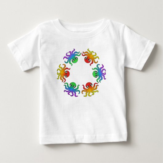 白グラデーションタコ ベビーTシャツ (正面)