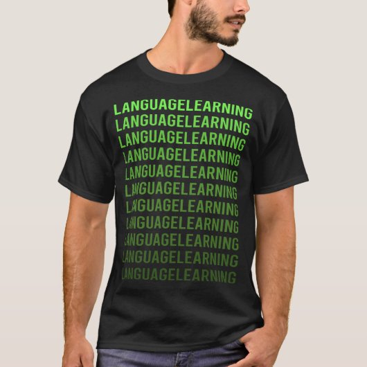 白グラデーション学言語 Tシャツ (正面)