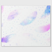 *~*白グラデーション色のピンク色のマゼンタの羽 ラッピングペーパー (フラット)
