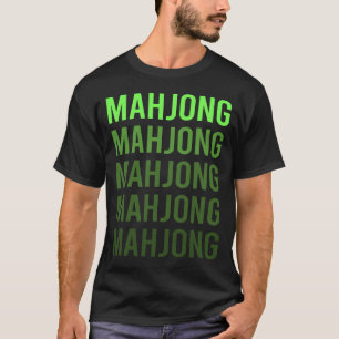 白グラデーション麻雀マジョンマジョンマジョング Tシャツ