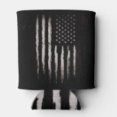 白グランジ米国旗 缶クーラー (裏面)