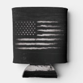 白グランジ米国旗 缶クーラー (裏面)