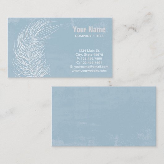 白グランジ羽 名刺 (正面/裏面)