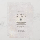 白グリッターの水の色結婚の形状 招待状 (正面/裏面)