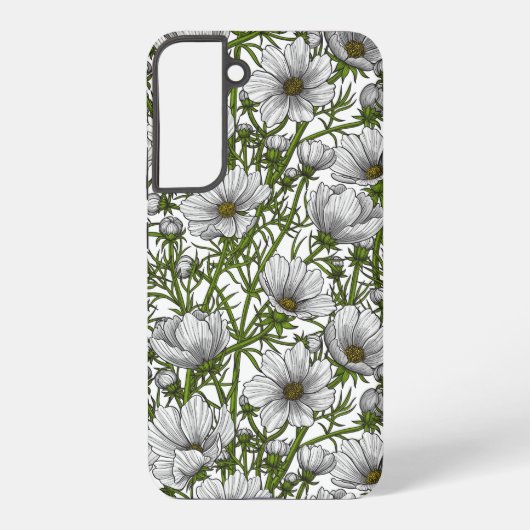 白コスモス花 SAMSUNG GALAXYケース (裏面)