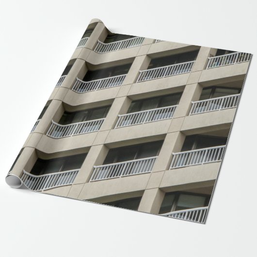 白コンクリート建物（昼間） ラッピングペーパー (アンロールド)