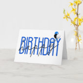 白コンテンポラリーハッピーバースデー風船 カード (黄色い花)