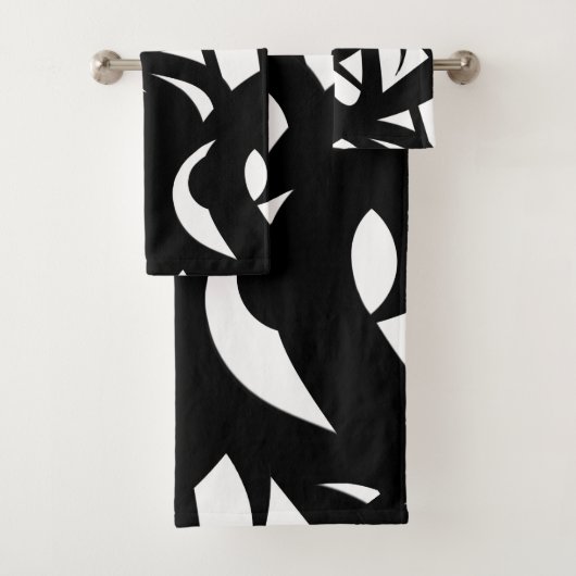 白コンテンポラリーモダン/黒バスタオオルセット バスタオルセット (インサイチュ)