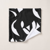 白コンテンポラリーモダン/黒バスタオオルセット バスタオルセット (ウォッシュタオル)