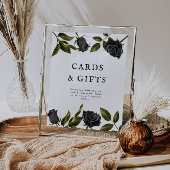 白ゴシックブライダルシャワーカードとギフトサイン ポスター