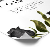 白ゴシックブライダルシャワーカードとギフトサイン ポスター (角)