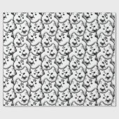 白ゴシック様式のキットンウィッチキャットペンタグラムとモーン ラッピングペーパー (フラット)