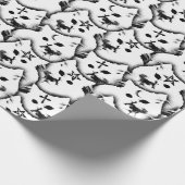 白ゴシック様式のキットンウィッチキャットペンタグラムとモーン ラッピングペーパー (角)