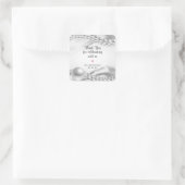 白サテンの布結婚真珠と記念日 スクエアシール (バッグ)