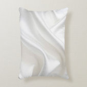 白サテンフェイクアクセント枕 アクセントクッション (正面(垂直))