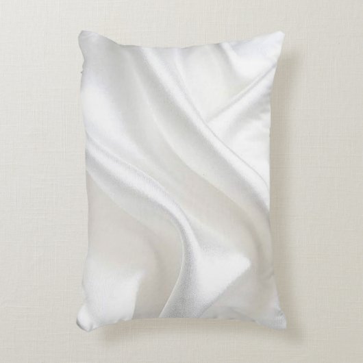 白サテンフェイクアクセント枕 アクセントクッション (正面(垂直))