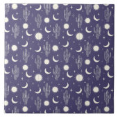 白サボテン模様 タイル (正面)