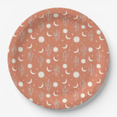 白サボテン模様 ペーパープレート (正面)