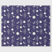 白サボテン模様 ラッピングペーパー (フラット)