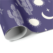 白サボテン模様 ラッピングペーパー (ロールコーナー)