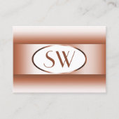 白サンゴの輝きグラデーション楕円フレームイニシャル 名刺 (正面)