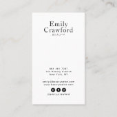 白シックエレガント金ゴールドミニマル美しいサロン 名刺 (裏面)