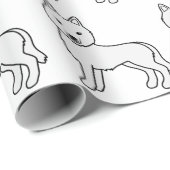 白シベリアのハスキーかわいい犬のパターン ラッピングペーパー (ロールコーナー)