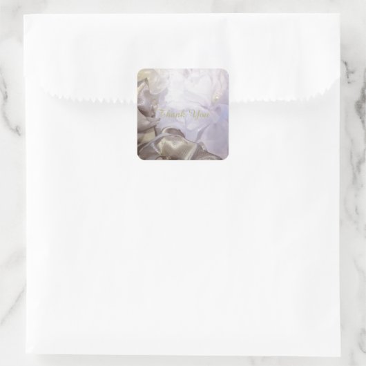 白シルクフローラありがとう スクエアシール (バッグ)