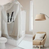 白シルクブラックはっきりしたモノグラム可愛いスクリプ結婚ト シャワーカーテン