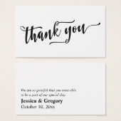 白シンプルいメッセージカードでThank You Black Script (正面&裏面)