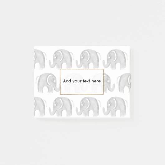 白シンプルい水色の手描き象p ポストイット (正面)