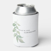 白シンプルい葉茎の名結婚称 缶クーラー (缶正面)
