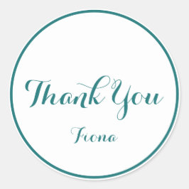 白シンプルと緑に感謝 ラウンドシール