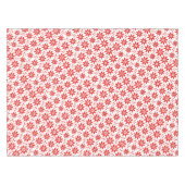 白シンプルと赤の冬の花パターンクリスマス テーブルクロス (正面(横))