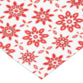 白シンプルと赤の冬の花パターンクリスマス テーブルクロス (アングル)