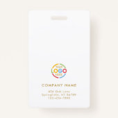 白シンプルと金ゴールドのミニマルな従業員の写真ID バッジ (裏面)