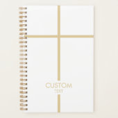 白シンプルと金ゴールドクロス宗教 プランナー手帳 (正面)