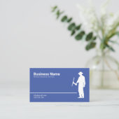 白シンプルと青のウィンドウ清掃サービス 名刺 (スタンド正面)