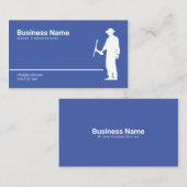 白シンプルと青のウィンドウ清掃サービス 名刺 (正面/裏面)