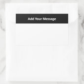 白シンプルと黒のトップ縁どメッセージの追加 長方形シール (バッグ)