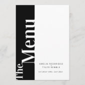 白シンプルの文字が付いたモノ結婚ブラック メニュー (正面)