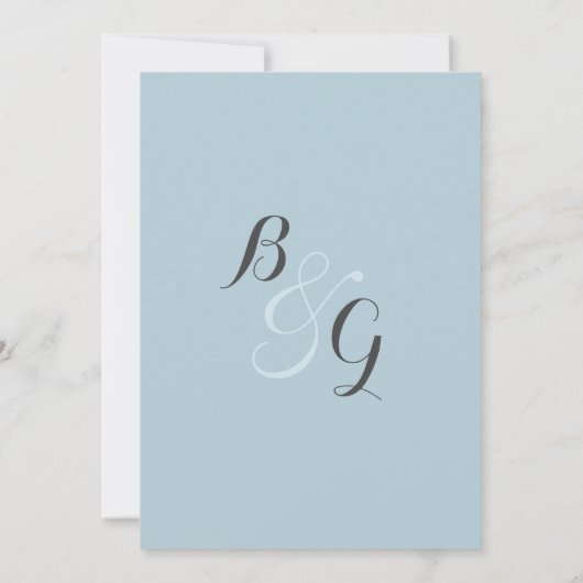 白シンプルエレガントパステルモダンブ結婚ルズ 招待状 (裏面)