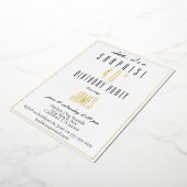 白シンプルエレガントモダン金ゴールド銀 箔招待状 (回転した状態)