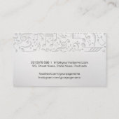 白シンプルエレガント紙音符パターン 名刺 (裏面)